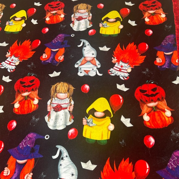 Plush Halloween Theme Minky Blanket, Spooky Gnomes Minky Blanket Adult - Picture 4 of 7